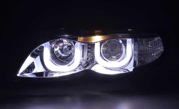 FK Paar LED DRL Projektorscheinwerfer BMW 3er E46 Limousine Touring 02-05 RHD