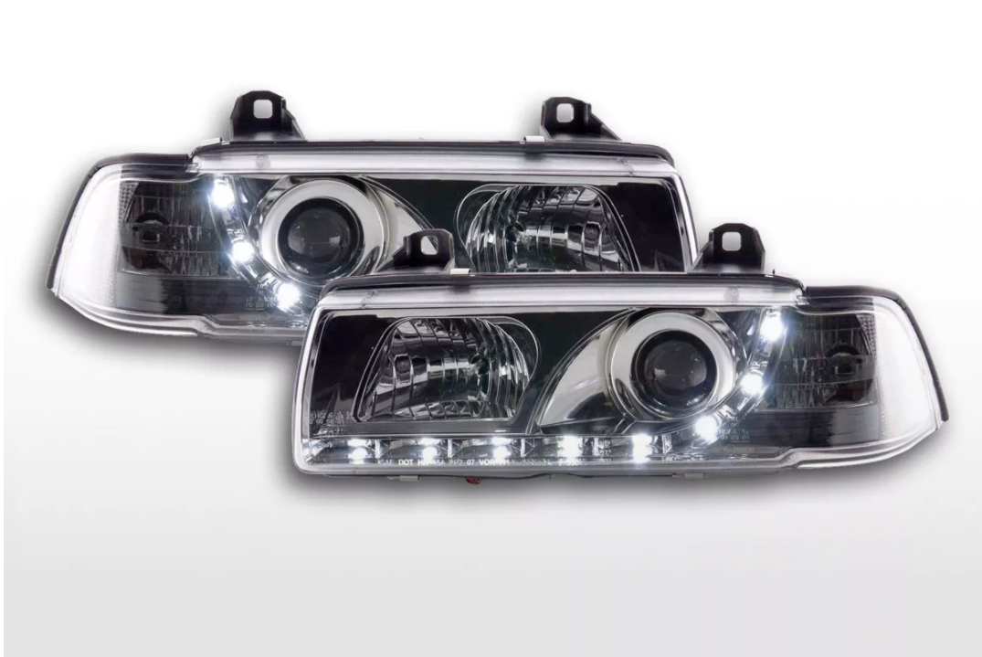 FK LED-Scheinwerfer Angel Eyes Halo BMW 3er E36 Limousine Touring RHD M3 