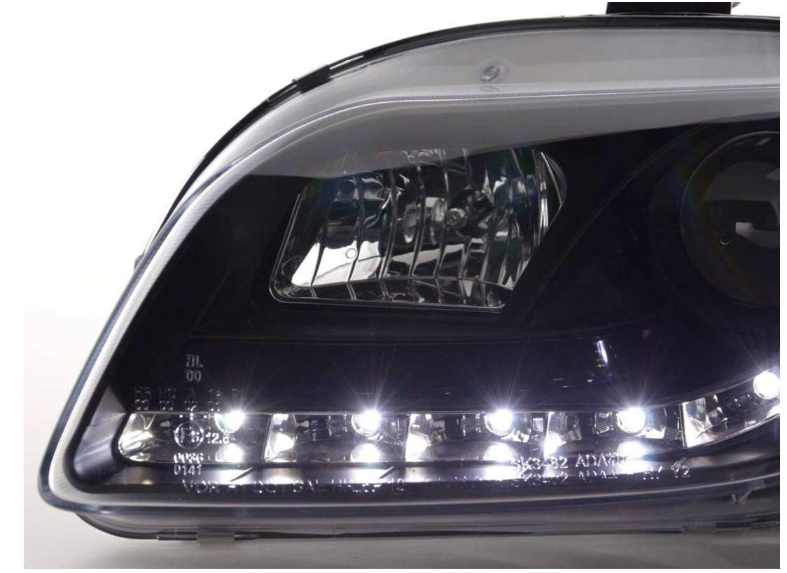 FK LED DRL Angel Eye Projektorscheinwerfer Audi A4 B7 8E 04-08 schwarz LHD S4 