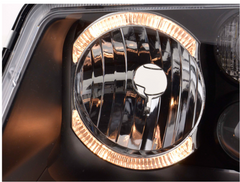 FK LED DRL Angel Eye Halo Projector Headlights VW Bora 1J 98-04 black RHD & LHD