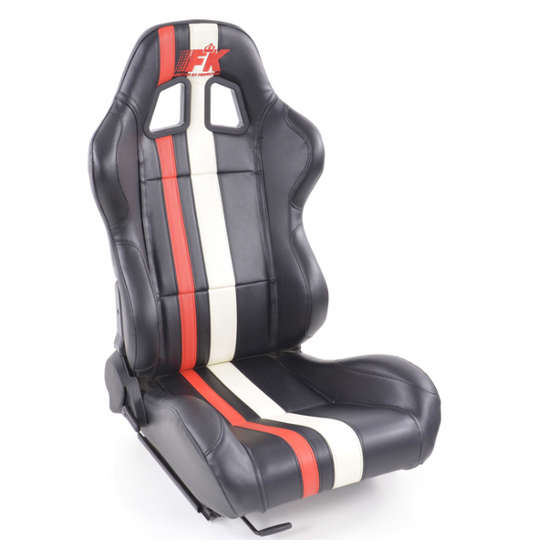 FK Universal Lux Motorsport Recline Bucket Seats Black Red Stripe Car 4x4 Van