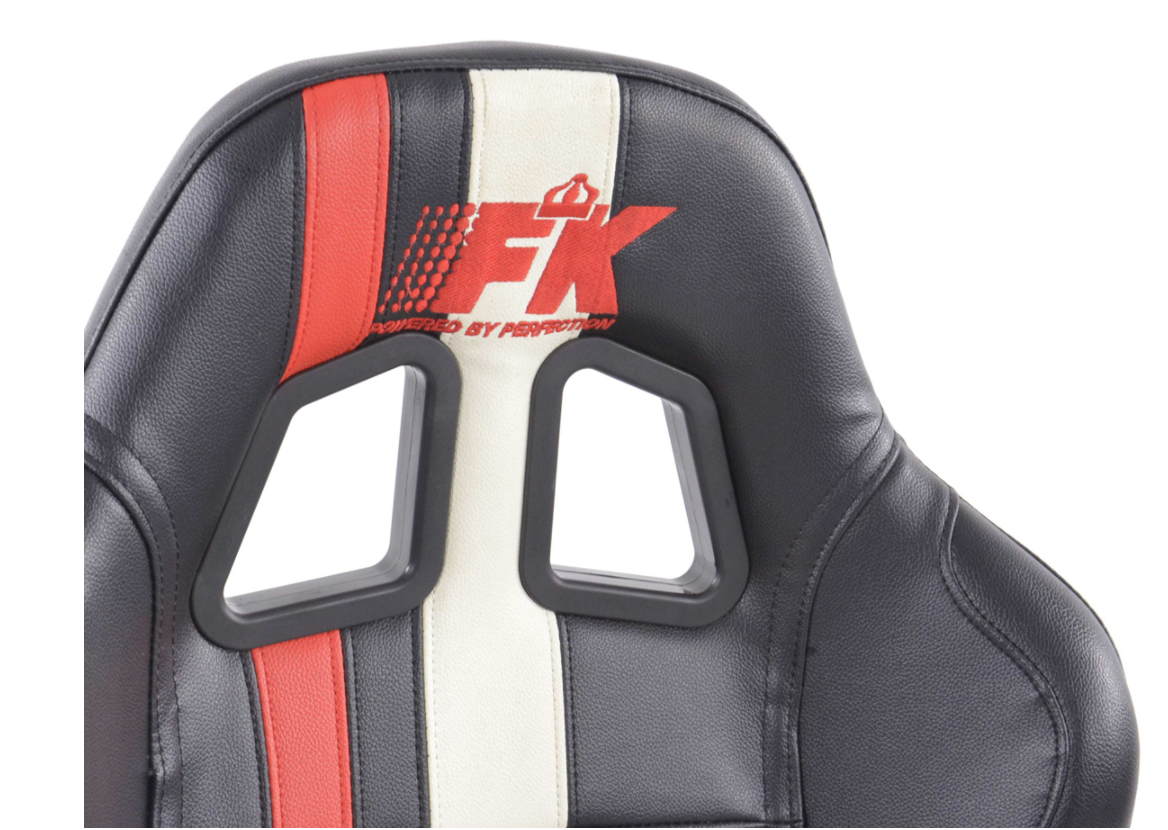 FK Universal Lux Motorsport Recline Bucket Seats Black Red Stripe Car 4x4 Van