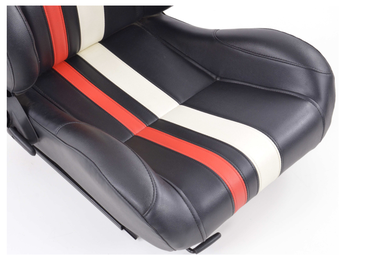 FK Universal Lux Motorsport Recline Bucket Seats Black Red Stripe Car 4x4 Van