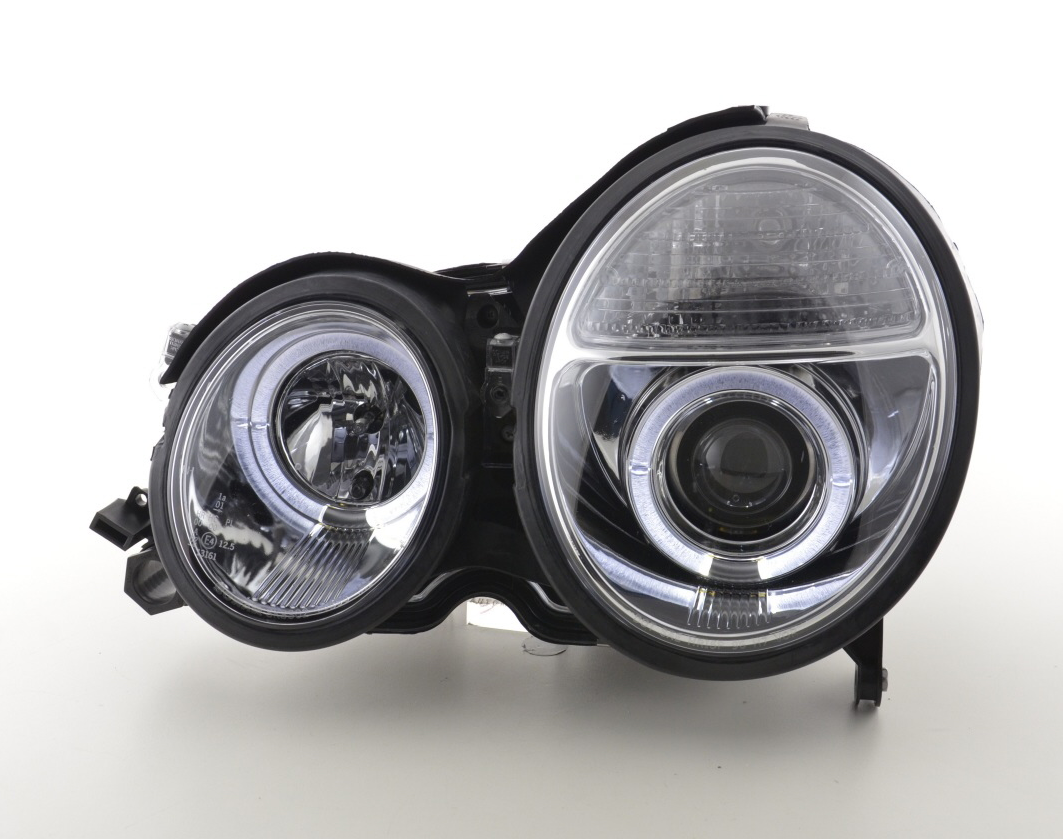 FK LED DRL Angel Eye Projector Headlight set Mercedes E-Class W210 99-01 RHD