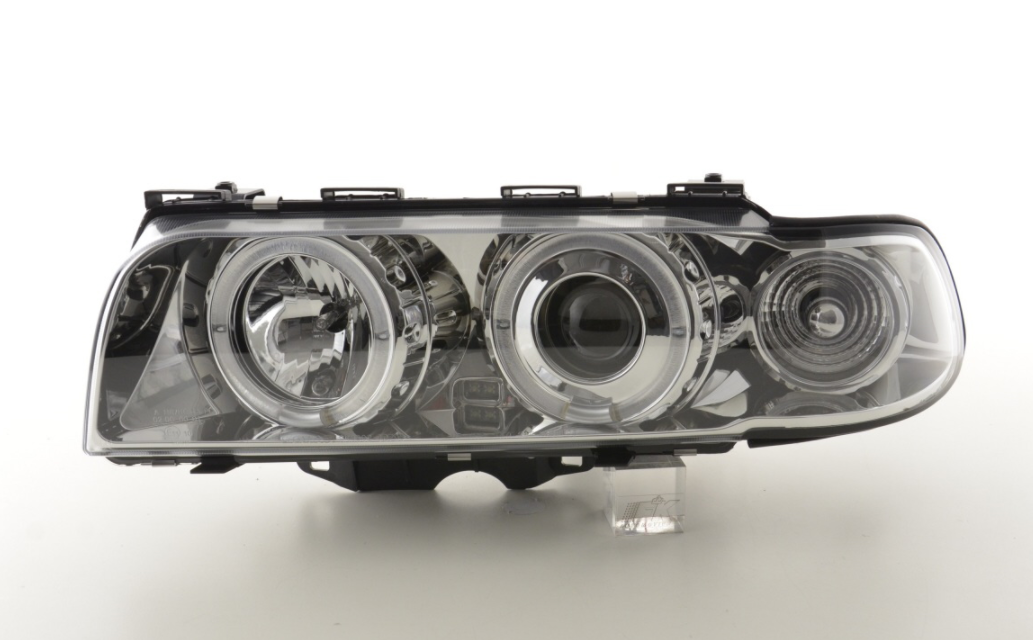 FK Paar LED DRL Angel Projektorscheinwerfer BMW 7er E38 95-98 Chrom RHD