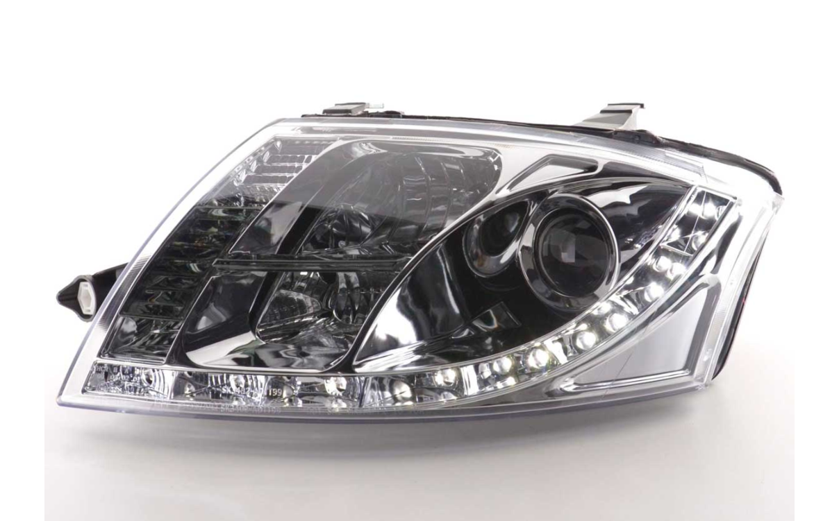 FK Pair LED DRL headlights Audi TT 8N 99-06 Black Chrome 1.8 3.2 Quattro LHD