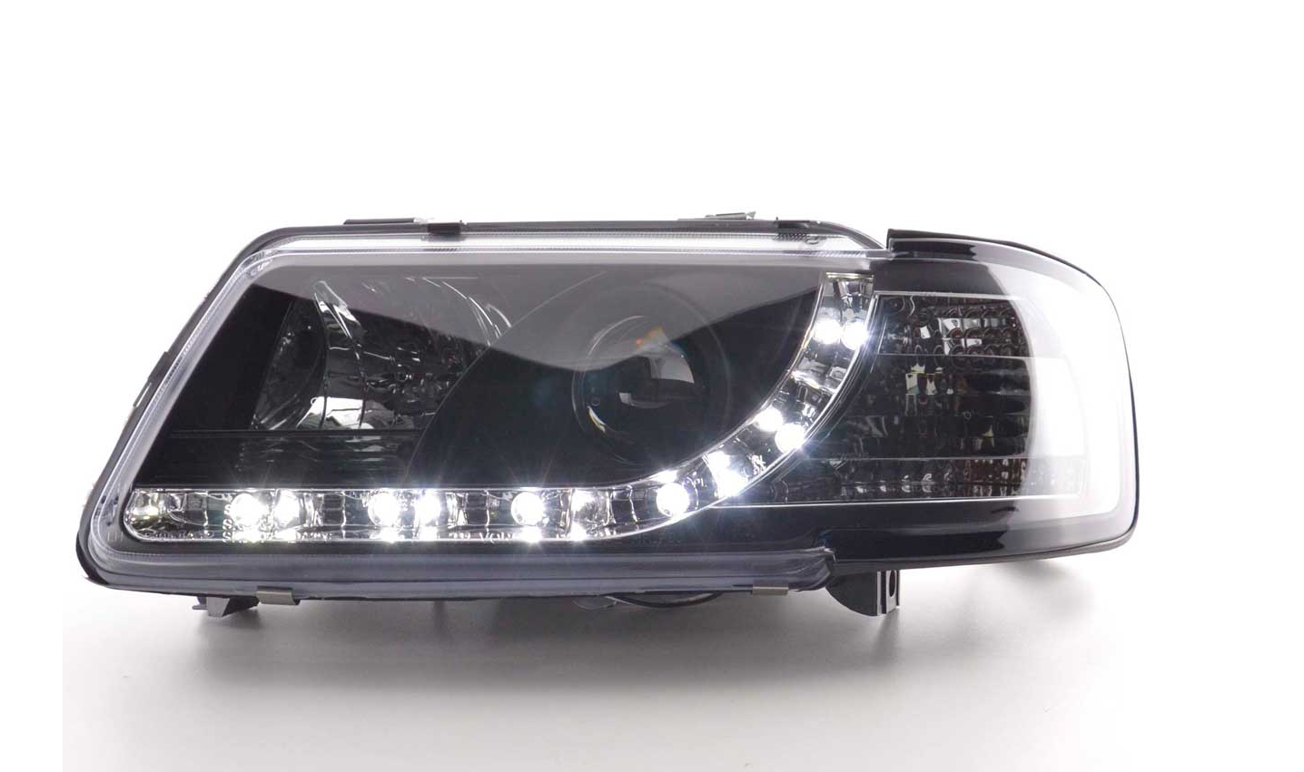 FK LED DRL Angel Eye Projector headlights Audi A3 8L 96-00 black LHD