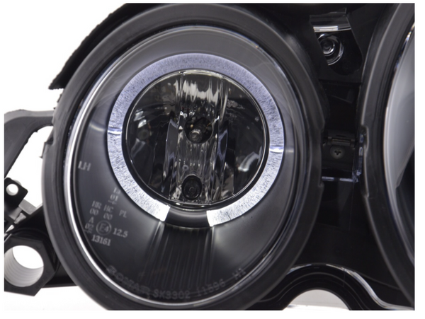 FK LED DRL Angel Eye Projector Headlights Mercedes E-Class W210 95-98 black RHD