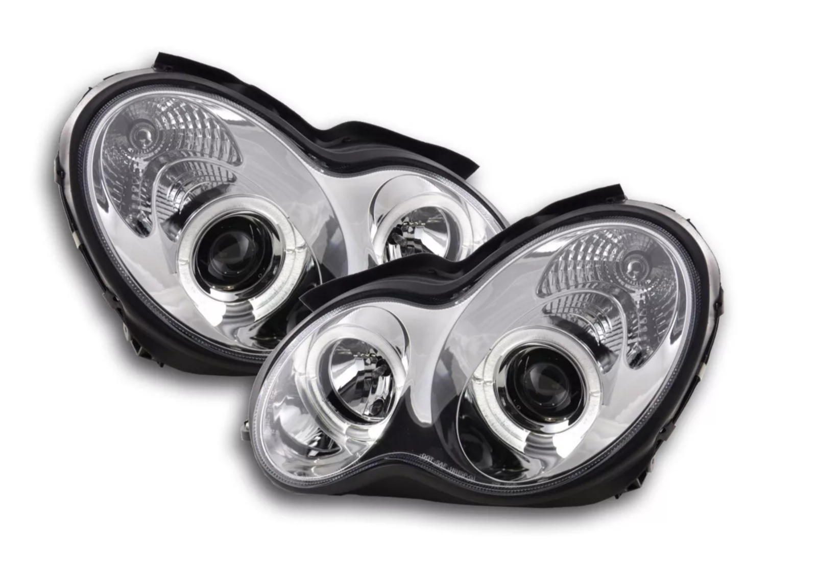 FK LED DRL Angel Eye Projector Headlight set Mercedes C-Class W203 00-07