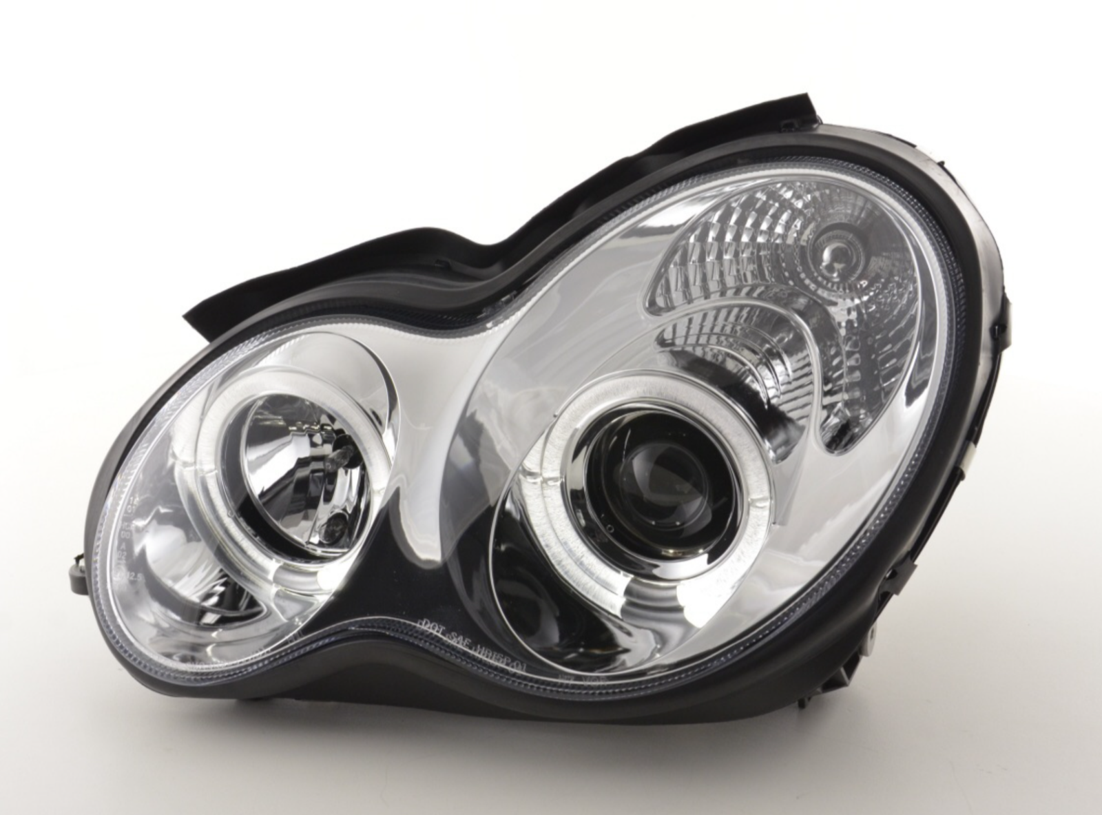 FK LED DRL Angel Eye Projektor-Scheinwerfer-Set Mercedes C-Klasse W203 00–07