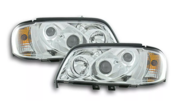 FK LED DRL Angel Eye Projektor-Scheinwerfer-Set Mercedes C-Klasse W202 93–00 AMG