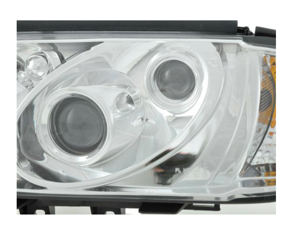 FK LED DRL Angel Eye Projector Headlight set Mercedes C-Class W202 93-00 AMG