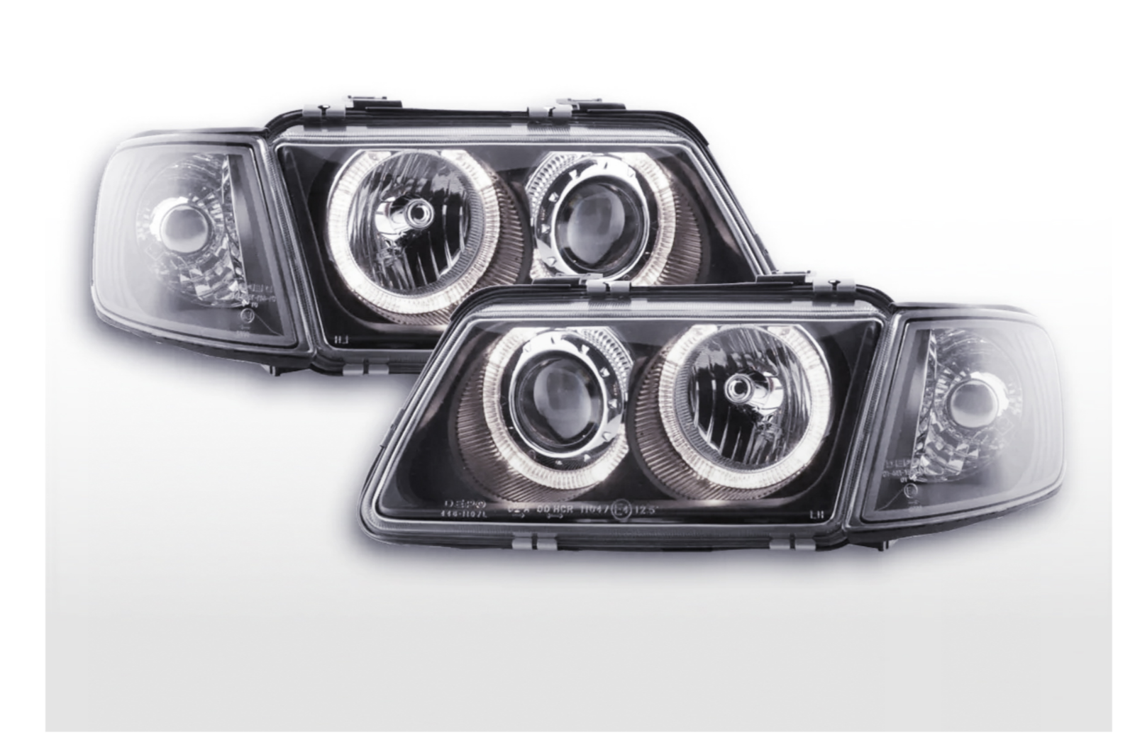 FK LED DEL Headlights Angel Eyes Halo Audi A3 8L 96-00 black S3 LHD & RHD