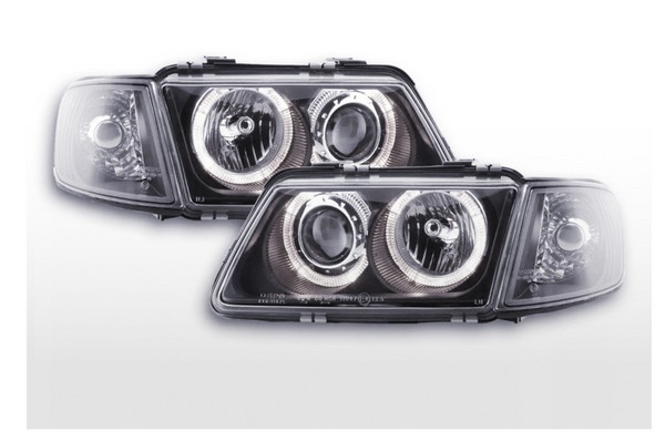 FK LED DEL Scheinwerfer Angel Eyes Halo Audi A3 8L 96-00 schwarz S3 LHD &amp; RHD