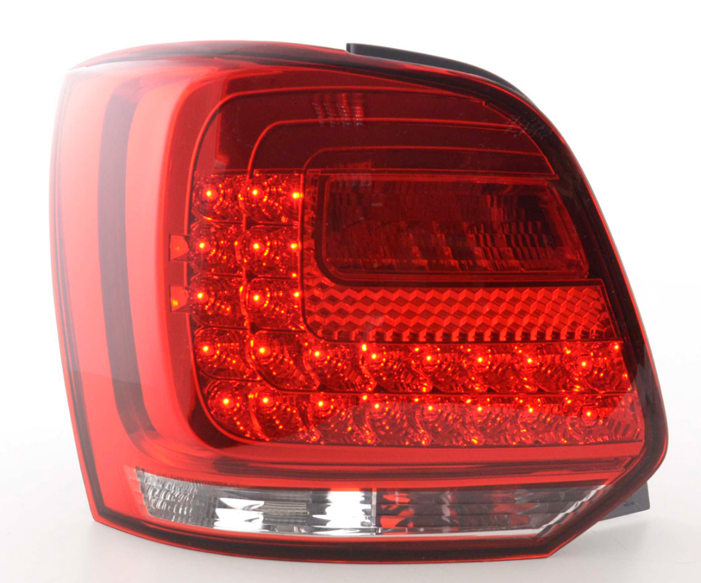 FK Automotive Pair LED Rear Lights VW Polo 6R from 2009 clear / red LHD