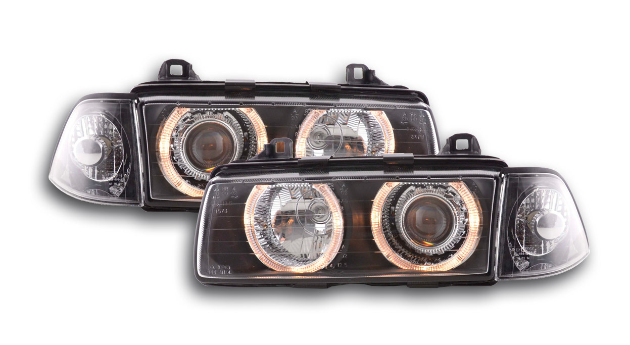 FK LED-Scheinwerfer Angel Eyes Halo Ring CCFL BMW 3er E36 Limousine 92-98