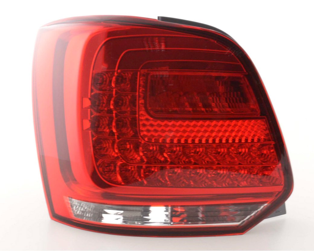 FK Automotive Pair LED Rear Lights VW Polo 6R from 2009 clear / red LHD