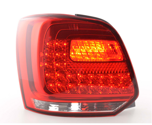 FK Automotive Pair LED Rear Lights VW Polo 6R from 2009 clear / red LHD