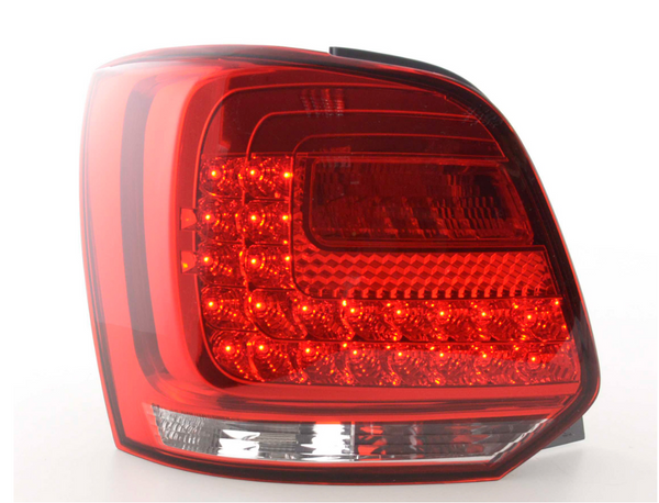 FK Automotive Pair LED Rear Lights VW Polo 6R from 2009 clear / red LHD