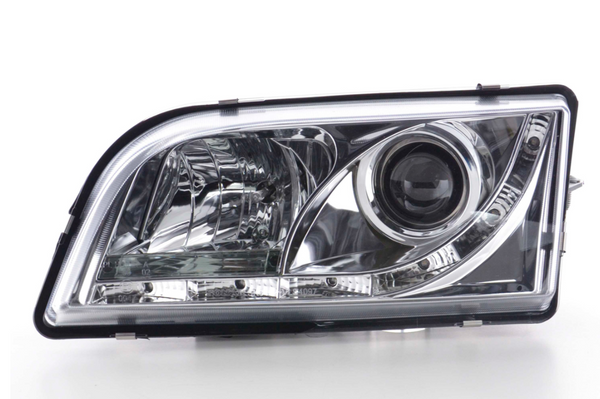 FK LED DRL Angel Eye Projektorscheinwerfer Volvo S40 / V40 V50 MV 96-04 Chrom 