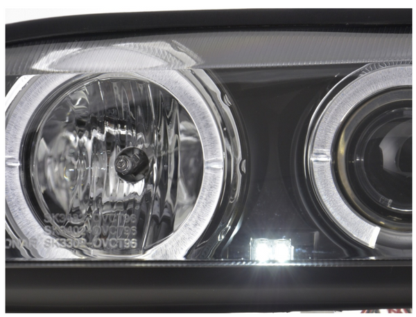 FK LED Headlights Angel Eyes Halo Ring CCFL Opel Vauxhall Vectra B 99-02 black