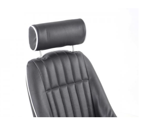 FK Pair Black White Piping Classic Car Retro Kit Sports Fixed Back Bucket Seats