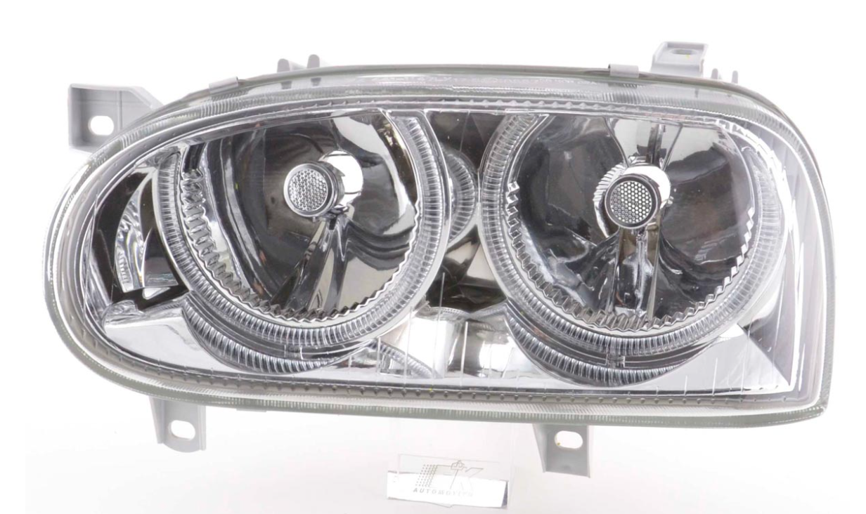 FK Set LED DRL Projector Angel Eye Headlights VW Golf 3 MK3 1HXO 1 EXO 91-97 LHD