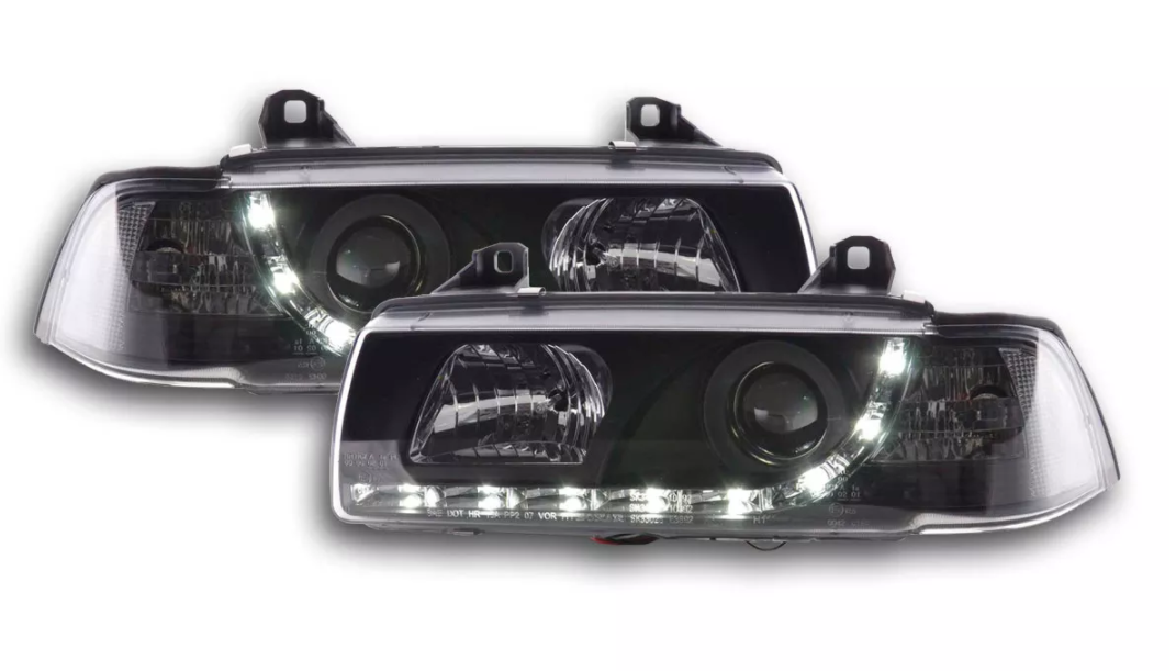 FK LED-Scheinwerfer Angel Eyes Halo BMW 3er E36 Limousine Touring 92-98 RHD 