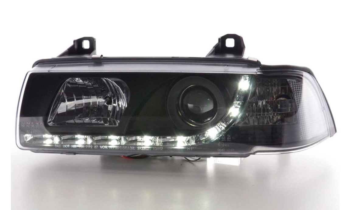 FK LED Headlights Angel Eyes Halo BMW 3-series E36 Saloon Touring 92-98 RHD