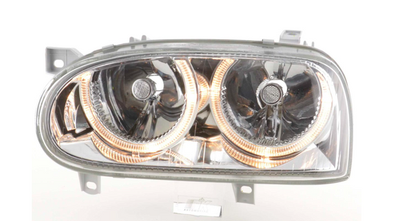 FK Set LED DRL Projektor Angel Eye Scheinwerfer VW Golf 3 MK3 1HXO 1 EXO 91-97 LHD