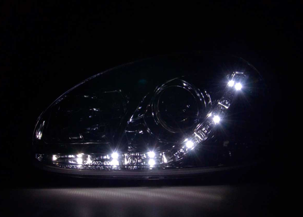 FK LED Headlights Halo DRL Opel Vauxhall Corsa B 2 MK2 94-00 chrome