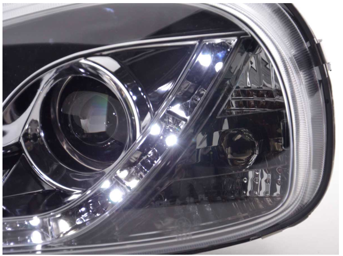 FK LED Headlights Halo DRL Opel Vauxhall Corsa B 2 MK2 94-00 chrome