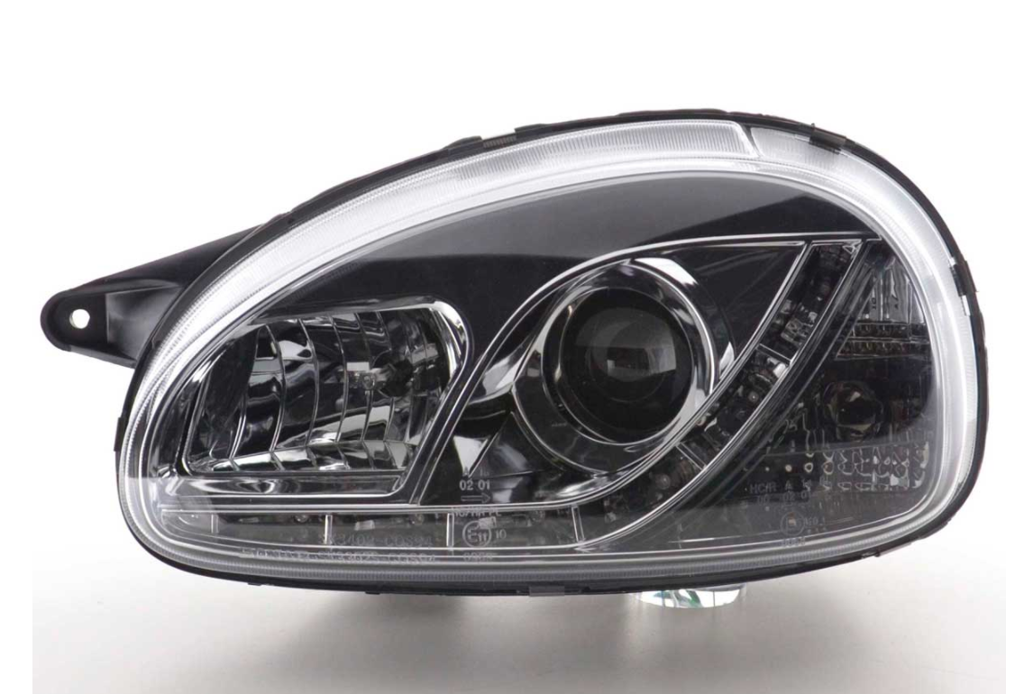 FK LED-Scheinwerfer Halo DRL Opel Vauxhall Corsa B 2 MK2 94-00 Chrom 