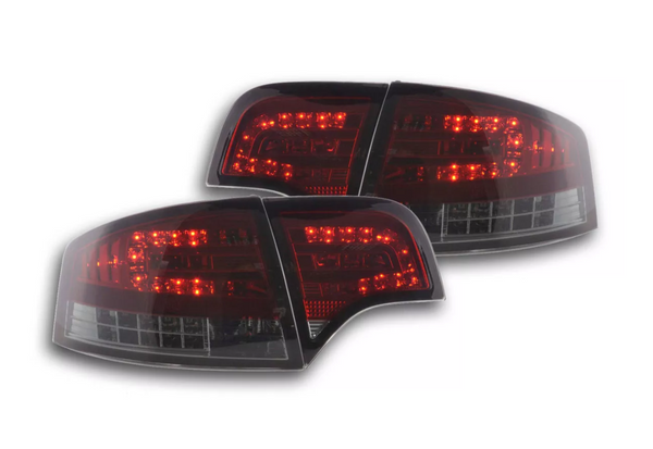 FK LED DRL Rear Lights Audi A4 B7 8E 04-07 red / black LHD S4