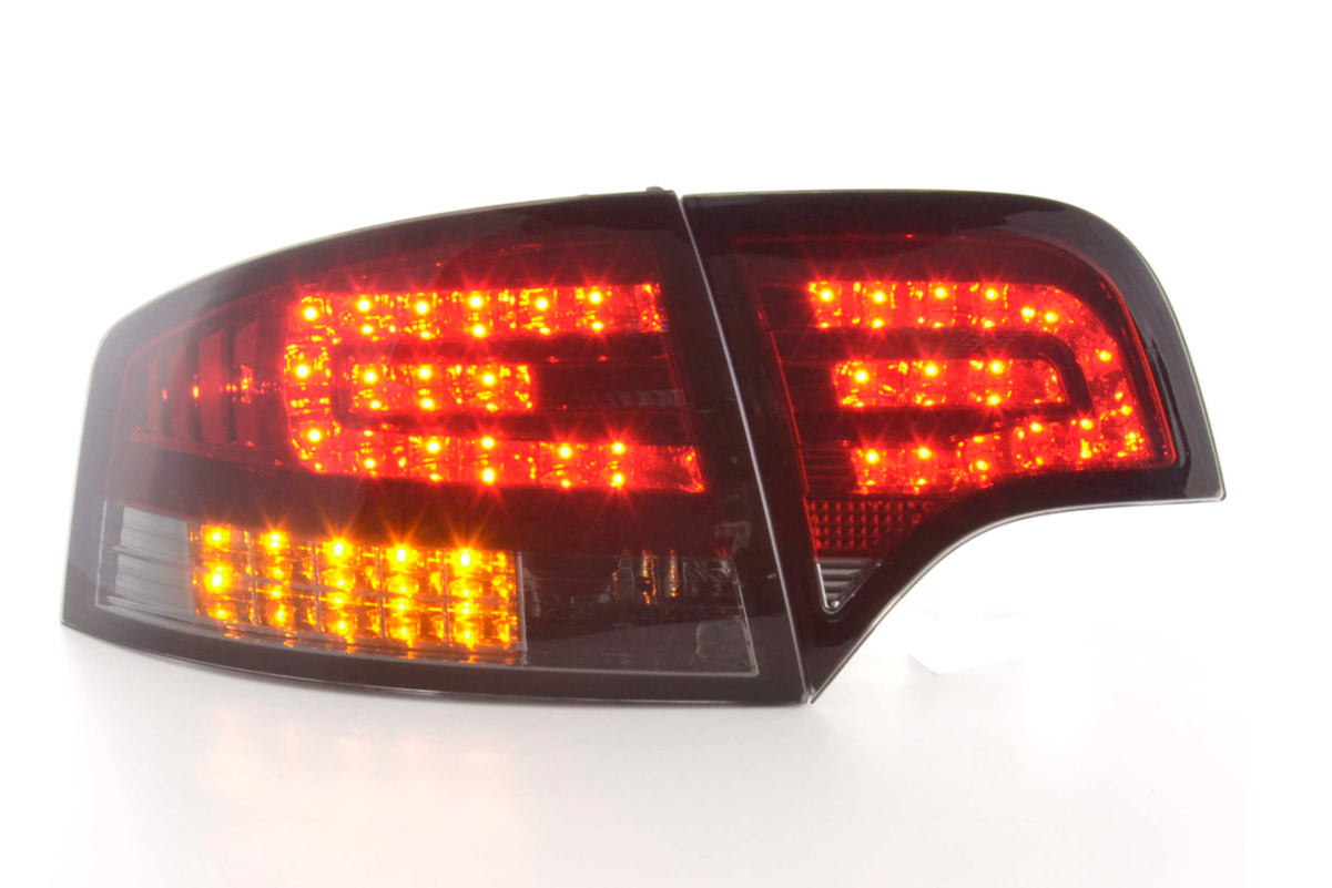 FK LED DRL Rear Lights Audi A4 B7 8E 04-07 red / black LHD S4