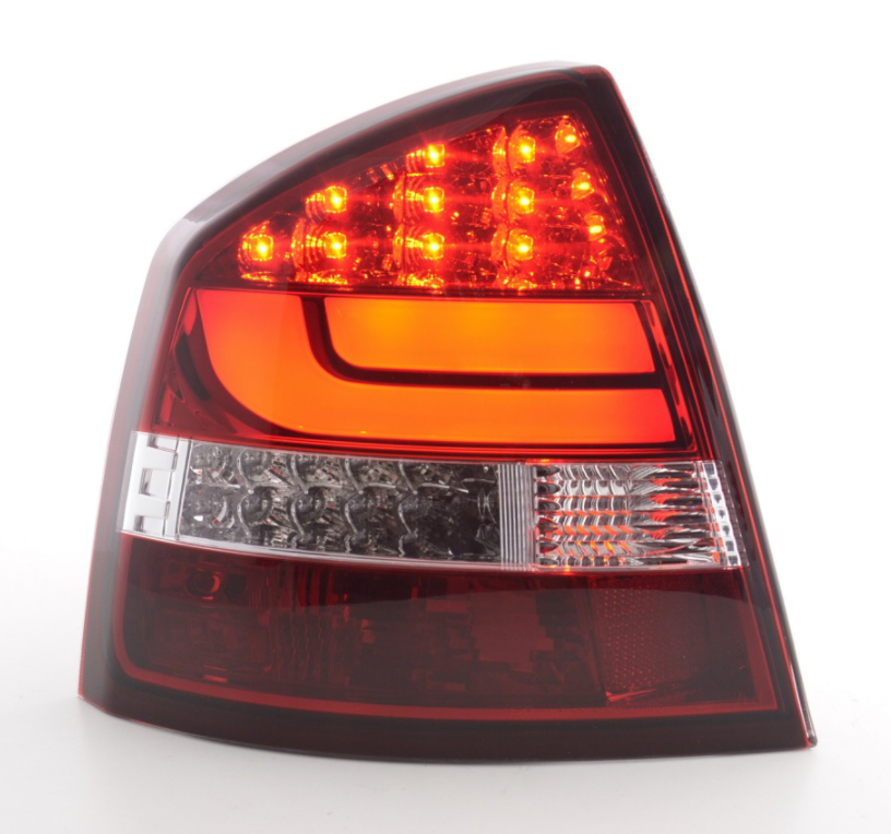 FK Pair LED REAR LIGHTS Lightbar DRL Skoda Octavia 1Z Saloon 05-12 red / clear