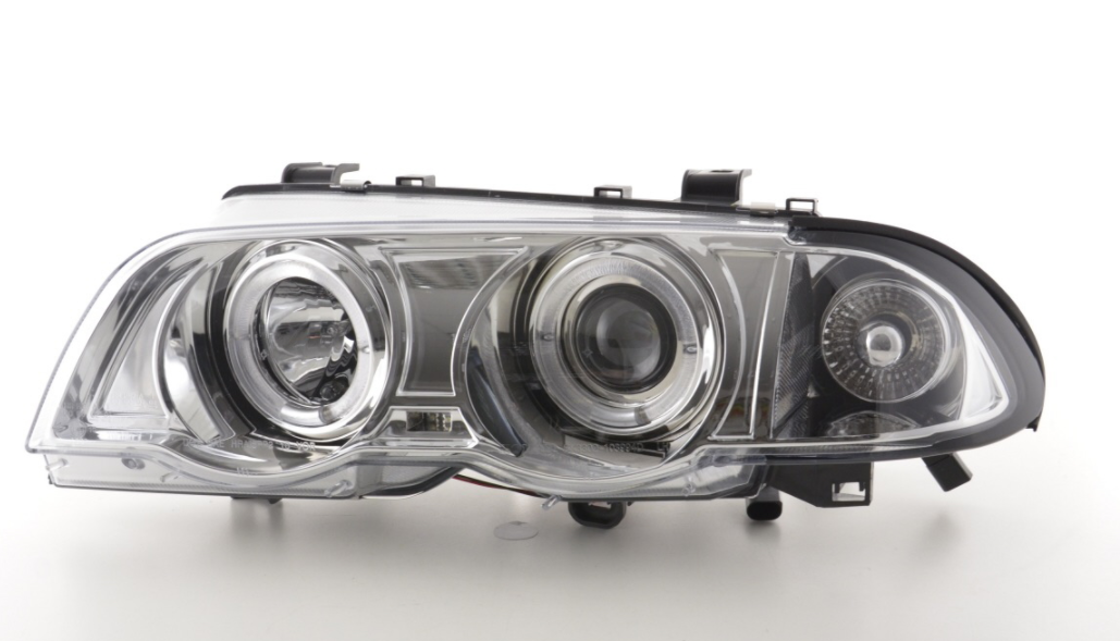 FK LED DRL Angel Eye Projektorscheinwerfer BMW 3er E46 98-01 Chrom 330 M3