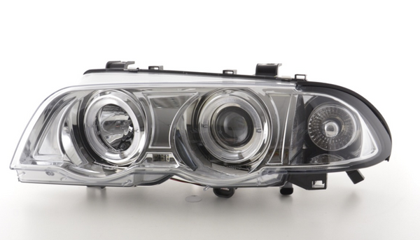 FK LED DRL Angel Eye Projektorscheinwerfer BMW 3er E46 98-01 Chrom 330 M3