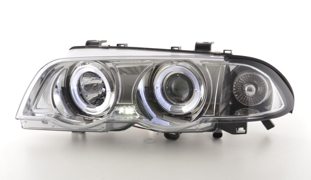 FK LED DRL Angel Eye Projector headlights BMW 3-series E46 98-01 chrome 330 M3