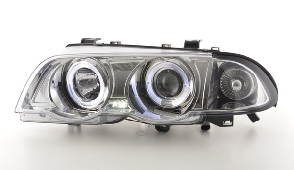 FK LED DRL Angel Eye Projector headlights BMW 3-series E46 98-01 chrome 330 M3