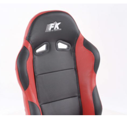 FK Universal Full Bucket Seats & slide runners Black & Red Carbon Lux Sports