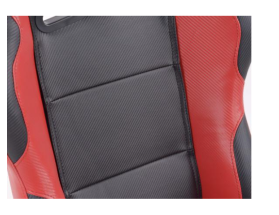 FK Universal Full Bucket Seats & slide runners Black & Red Carbon Lux Sports