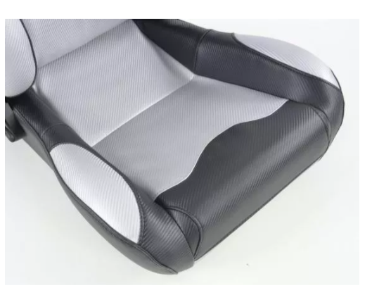 FK Universal Full Bucket Seats & slide runners Black & Silver Carbon Lux Sports