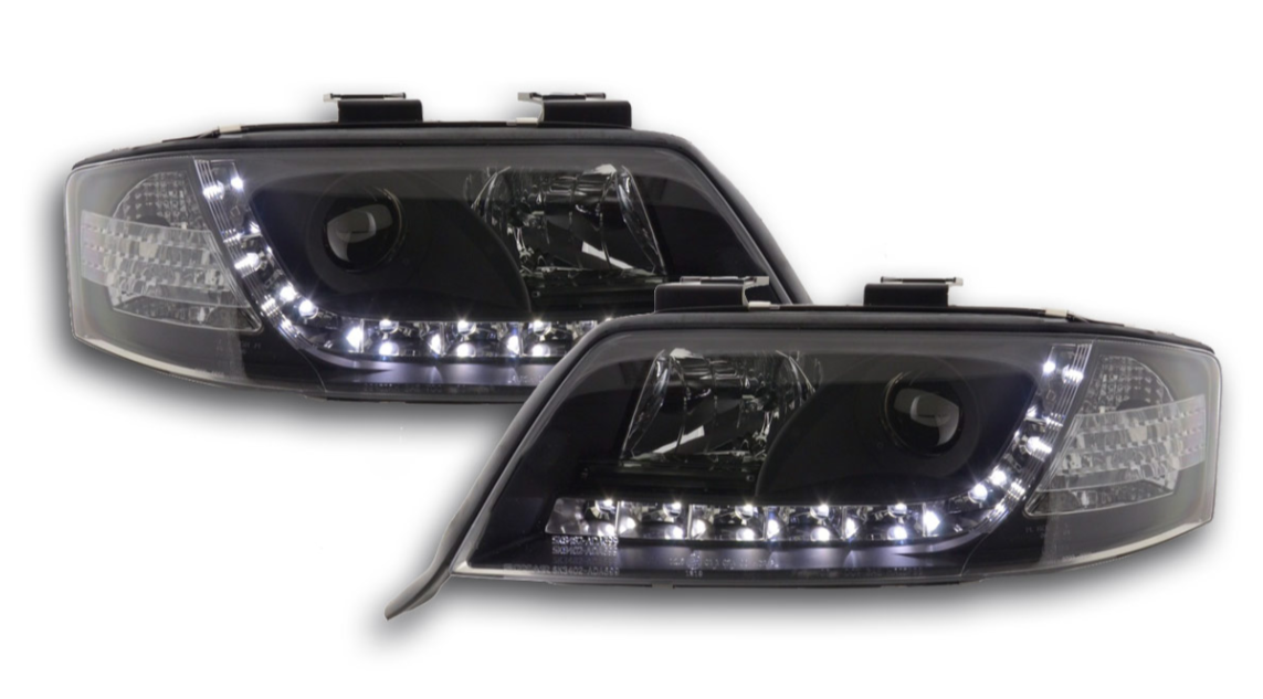 FK Pair LED DRL Projector Headlights Set LHD Audi A6 C5 4B 97-01 E-Marked S6