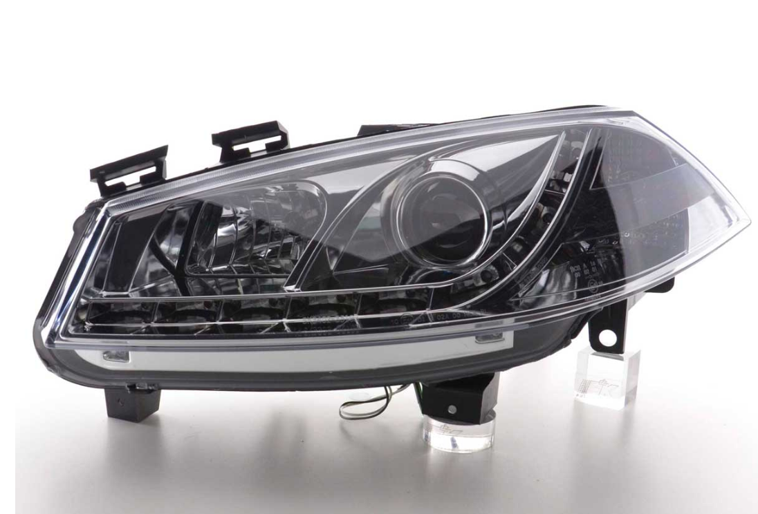 FK LED DRL Projector Headlights Ford Fiesta MK6 JH1 JD3 03-07 Chrome LHD