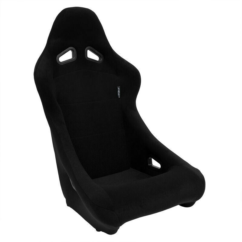 AUTOSTYLE x1 Single Universal Single Sports Bucket Seat BLACK fixed back runners