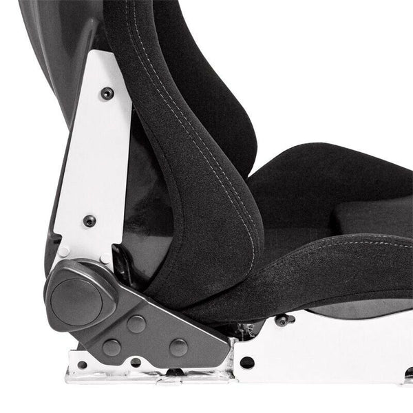 AUTOSTYLE BS5 x1 Universal Sports Bucket Seats Black & Grey slide runners