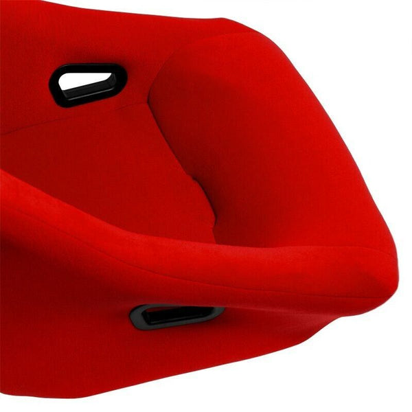 AUTOSTYLE x1 Single Universal Single Sports Bucket Seat RED fixed back runners
