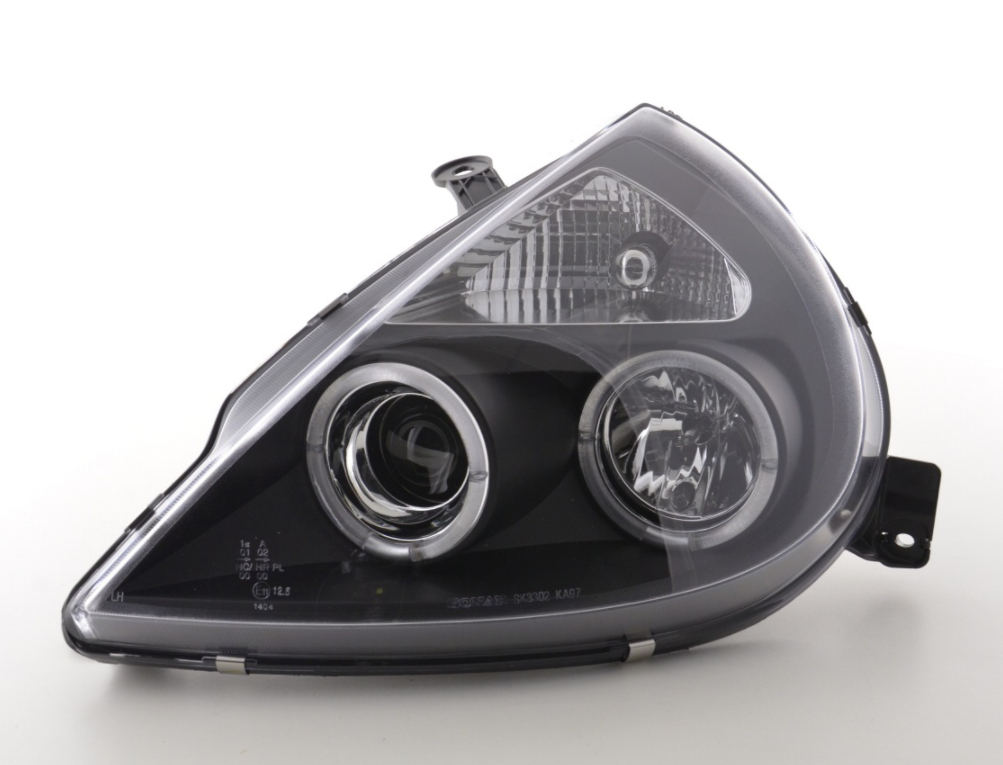 FK LED DRL Angel Eye Projektorscheinwerfer Ford KA RBT 97- schwarz LHD 