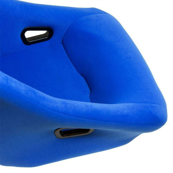 AUTOSTYLE x1 Single Universal Single Sports Bucket Seat BLUE fixed back runners